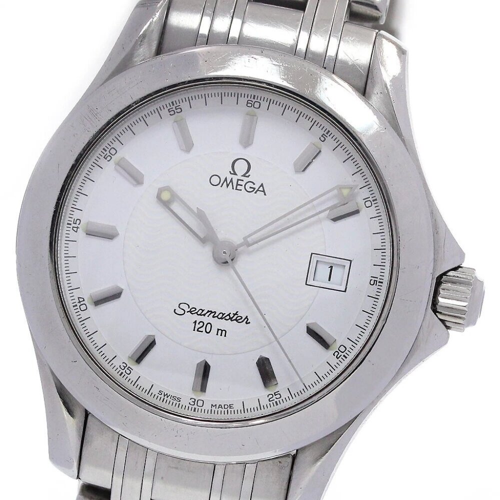 OMEGA Seamaster Date white Dial Quartz Men's Watch_838093